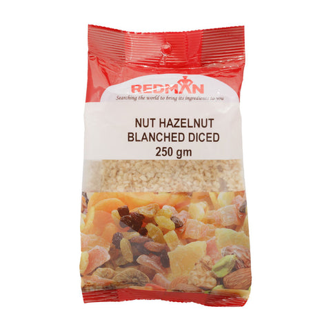NUT HAZELNUT BLANCHED DICED 250G (#67715)