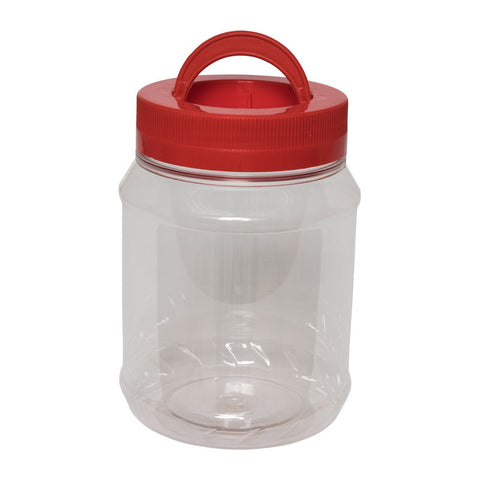 ROUND PET BOTTLE RED CAP WITH HANDLE 1.4L 4018 (#8092)
