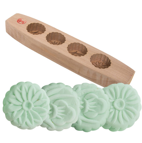 MOONCAKE MOULD ROUND FLORAL (#9095)