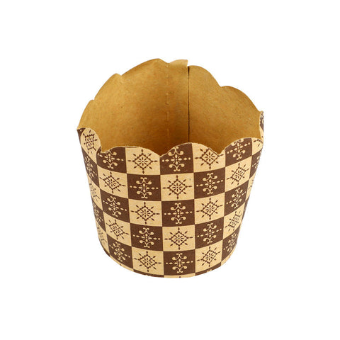 BAKING CASE KRAFT BROWN CHECKED 43X50MM 100PC (#100007)