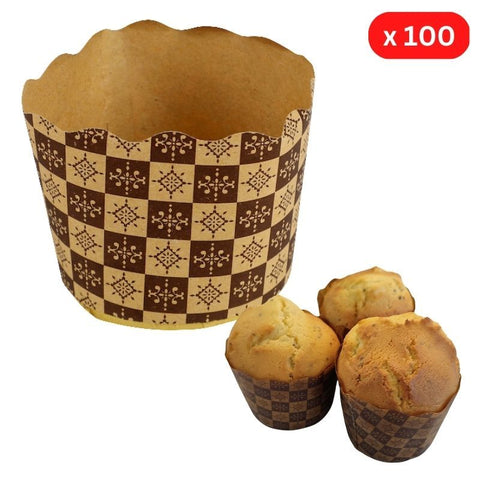 MUFFIN CUPCAKE BAKING CASE KRAFT BROWN 100PC (#100008)