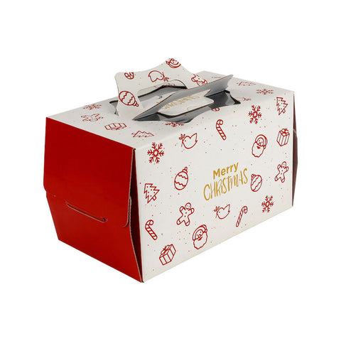 LOG CAKE BOX 13.375X7X5.875"H/XMAS PARTY (#100372)