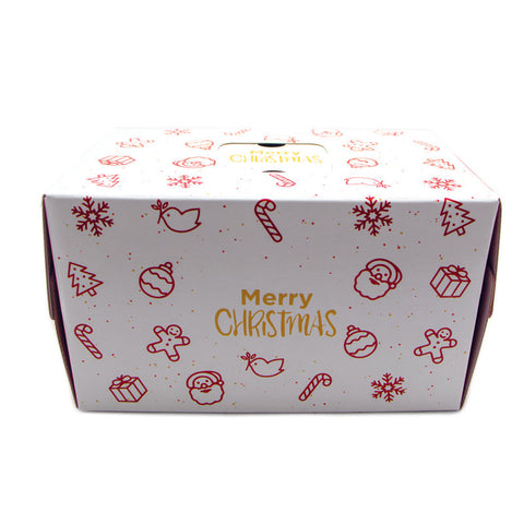 LOG CAKE BOX 13.375X7X5.875"H/XMAS PARTY (#100372)