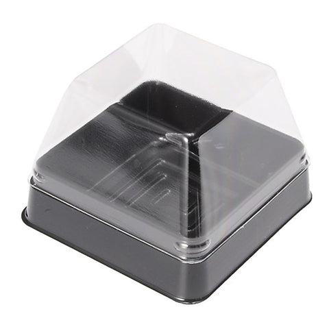 PET DESSERT TRAY WITH LID 52X52XH43MM 20SET (#101190)