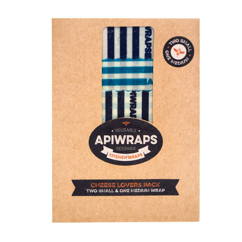 REUSABLE BEESWAX CHEESE LOVERS PACK OF 3PC 1 MEDIUM: 20CMX25CM AND 2SMALL: 15CMX20CM (#101557)