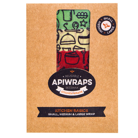 REUSABLE BEESWAX KITCHEN BASICS OF 3PC 1 LARGE: 30CMX35CM AND 1 MEDIUM:20CMX25CM AND 1 SMALL: 15CMX20CM (#101558)