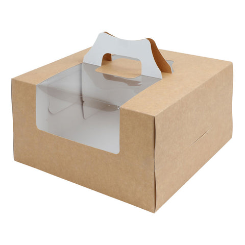 COATED KRAFT CAKEBOX WINDOW HANDLE 10X10X5.5" 5PC (#101790)