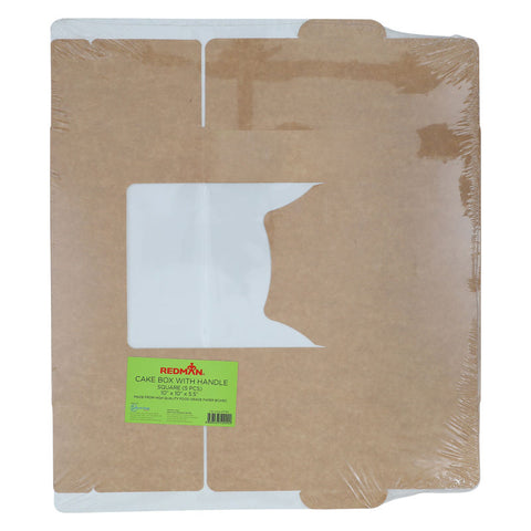 COATED KRAFT CAKEBOX WINDOW HANDLE 10X10X5.5" 5PC (#101790)
