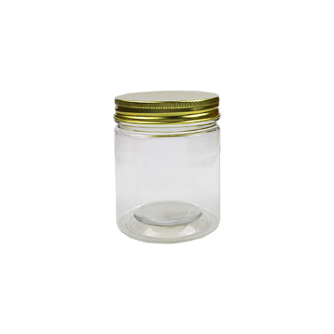 ROUND PET CONTAINER GOLD ALUMINIUM CAP 720ML (#102160)