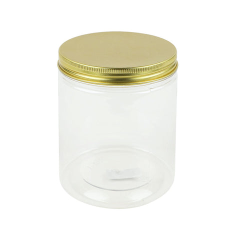 ROUND PET CONTAINER GOLD ALUMINIUM CAP 820ML (#102162)