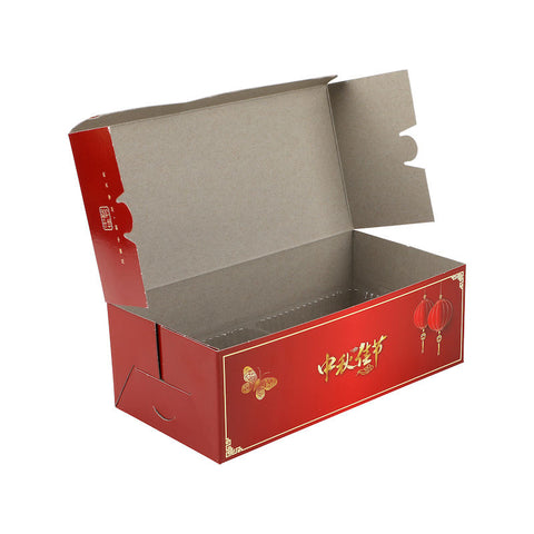 MOONCAKE BOX W TRAY 2S RED LATTERN 5SET (#102171)