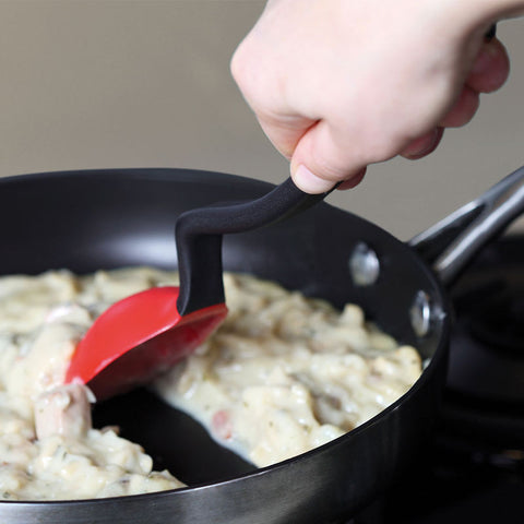 RED SIT-UP SILICONE SPOON (#102186)