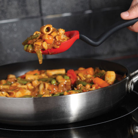 RED SIT-UP SILICONE SPOON (#102186)