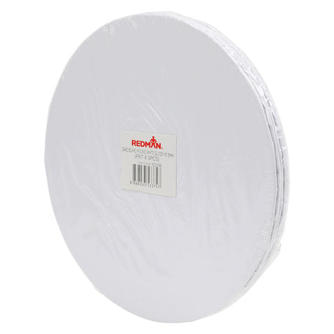 ROUND CAKE BOARD 8" GLOSSY WHITE 5PC (#102338)