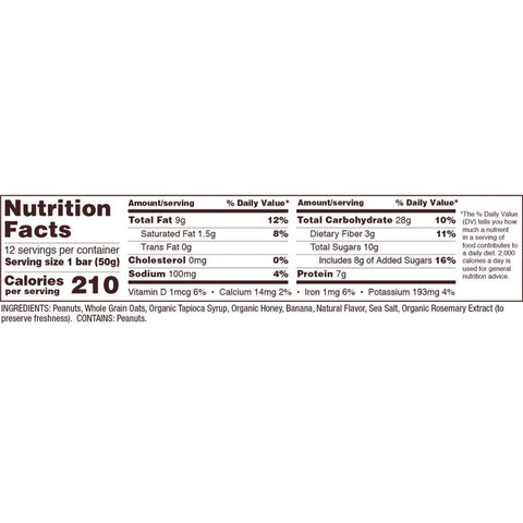 PEANUT BUTTER BANANA OAT BAR 1.76OZ (#102372)