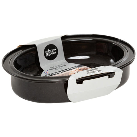 WHAM COOK ENAMEL OVAL ROASTER W COVER 34CM (#102459)