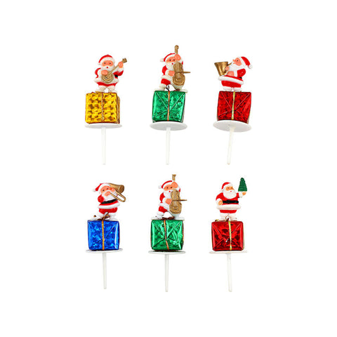 X'MAS SANTA ON PRESENTS C025G 6PC (#102463)