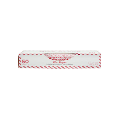 WAX PAPER POLKA DOT 218X250MM 50PC (#102555)