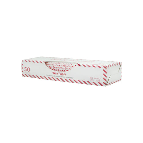 WAX PAPER POLKA DOT 218X250MM 50PC (#102555)