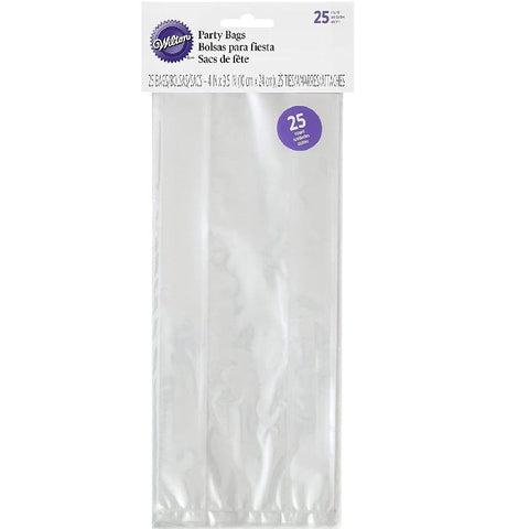 CLEAR PARTY BAG W TIES 1912-1240 25S (#102613)