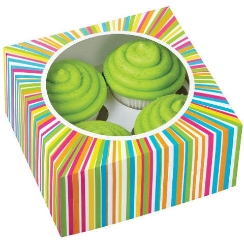 COLOR WHEEL CUPCAKE BOX 4CAV 415-0814 3PC (#102666)