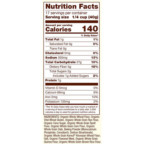 ORGANIC 7 GRAIN PANCAKE AND WAFFLE MIX 24OZ (#102772)