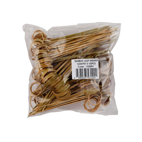 BAMBOO SKEWER LOOP 12CM 100PC (#102881)