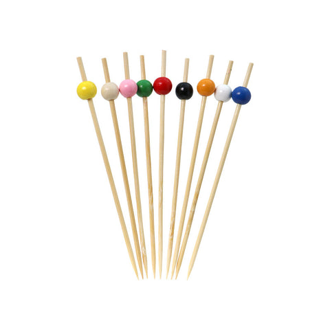 BAMBOO SKEWER MIX BEAD 15CM 100PC (#102885)