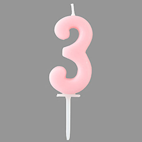 PASTEL NUMBER CANDLE 3/TOMIZ (#103206)
