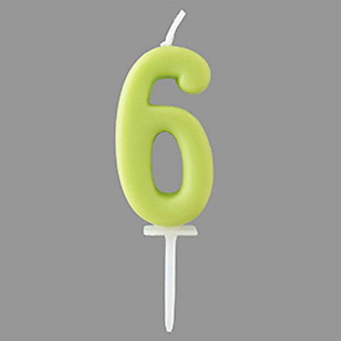 PASTEL NUMBER CANDLE 6/TOMIZ (#103212)