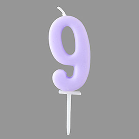 PASTEL NUMBER CANDLE 9/TOMIZ (#103216)