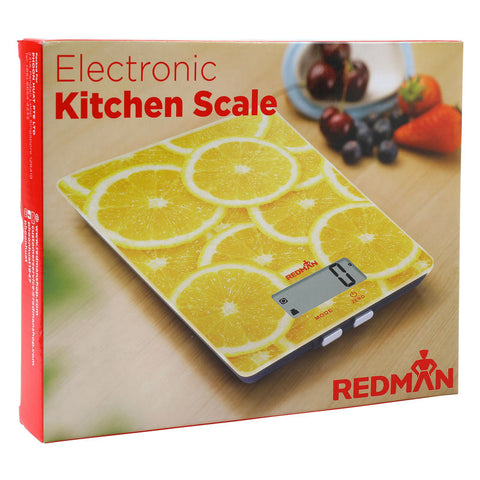 KITCHEN SCALE DIGITAL GLASS LEMON 5KG (#103271)