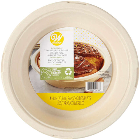 DISPOSABLE ROUND PAN W LID 8" 1912-4288 2PC (#103397)