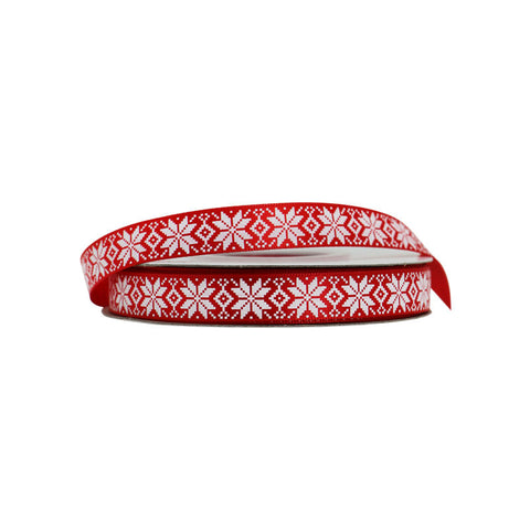RIBBON RED FLOWER (GEO) 13MMX25M (#103415)
