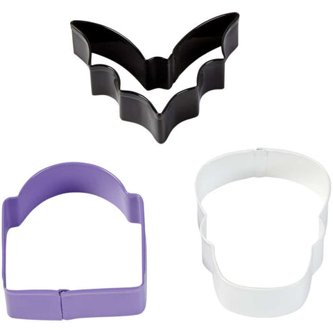 HALLOWEEN BAT STONE SKULL CUTTER 3PCS (#103436)