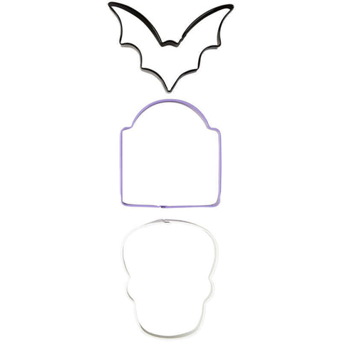 HALLOWEEN BAT STONE SKULL CUTTER 3PCS (#103436)