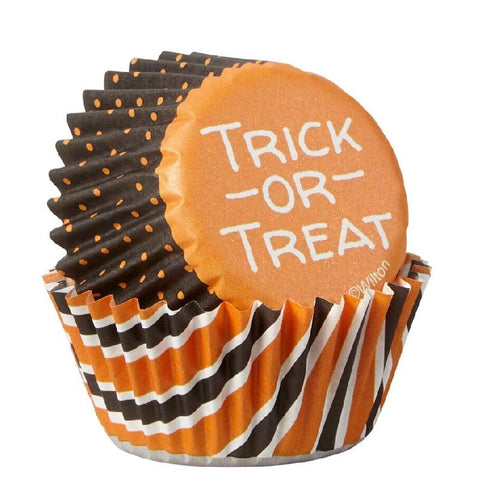 MINI BAKING CASE HALLOWEEN STRIPE DOT 100PC (#103437)