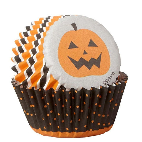 MINI BAKING CASE HALLOWEEN STRIPE DOT 100PC (#103437)