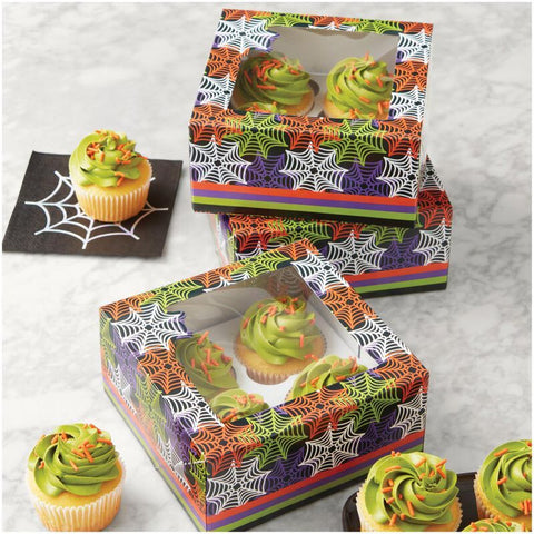 4CAV CUPCAKE BOX HALLOWEEN WEB 3PC (#103440)