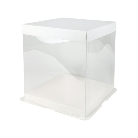 PVC DISPLAY CAKE BOX WHITE 30X30XH25CM (R201701) (#103455)