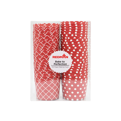MUFFIN BAKING CASE SET 48X50MM RED 50PC (#103476)