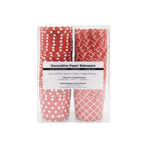 MUFFIN BAKING CASE SET 48X50MM RED 50PC (#103476)