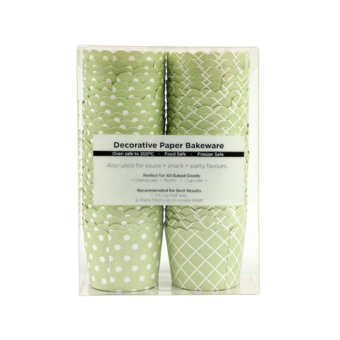 MUFFIN BAKING CASE SET 48X50MM GREEN 50PC (#103477)