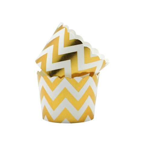 MUFFIN BAKING CASE SET 48X50MM FOIL GOLD 50PC (#103479)