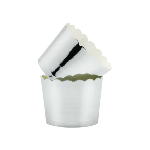 MUFFIN BAKING CASE SET 48X50MM FOIL SILVER 50PC (#103480)