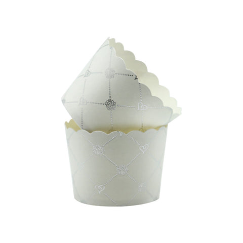 MUFFIN BAKING CASE SET 48X50MM FOIL SILVER 50PC (#103481)