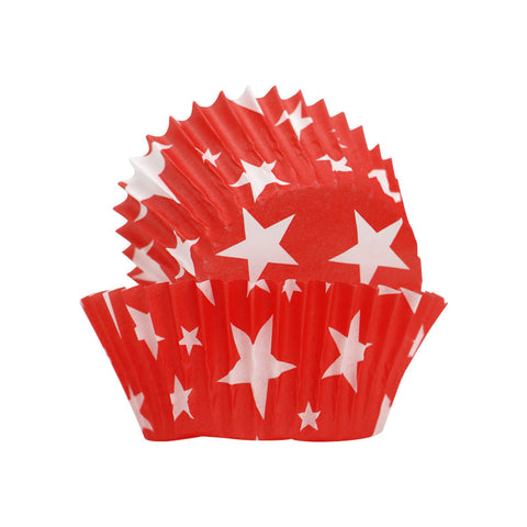 BAKING CASES GREASEPROOF 110MM STAR RED 500PC (#103490)