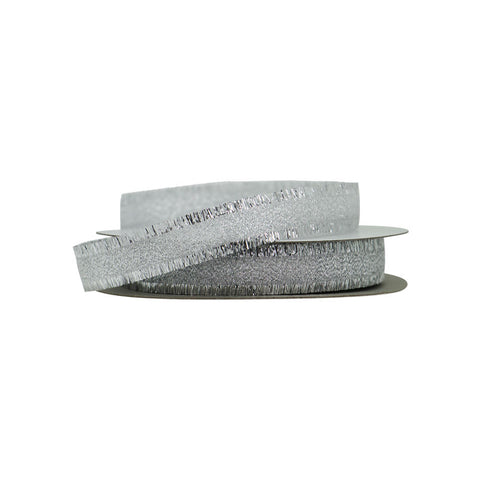 RIBBON SILVER FRAY EDGE 16MMX25M (#103544)