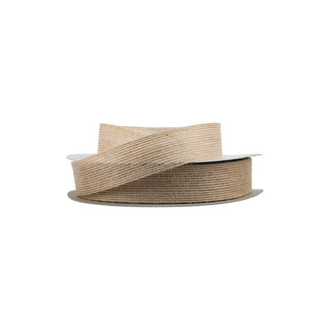 RIBBON JUTE LIGHT BROWN 25MMX25M (#103546)