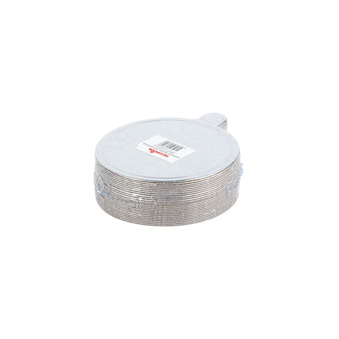PAPER PLATE ROUND SILVER 8CM 25PC (#103616)